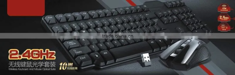 shenzhen computer Cheap 2.4GHz wireless desktop mouse and keyboard
