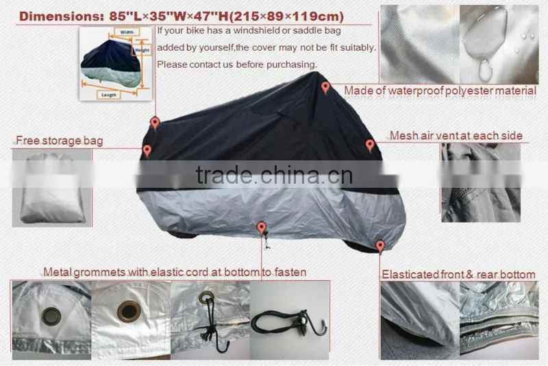 Best price 100% UV ray protected polyester motocycle cover