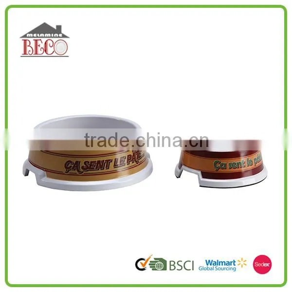 Plastic pet bowls, dog bowl with anti-slip rubber ring