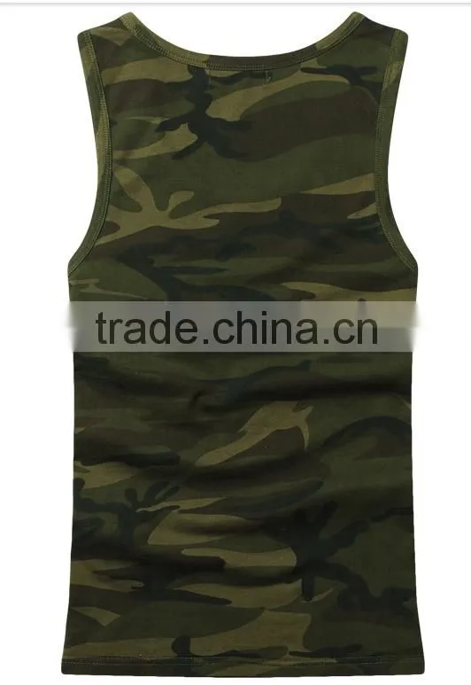 2015 Latest design Mens cotton camo vest