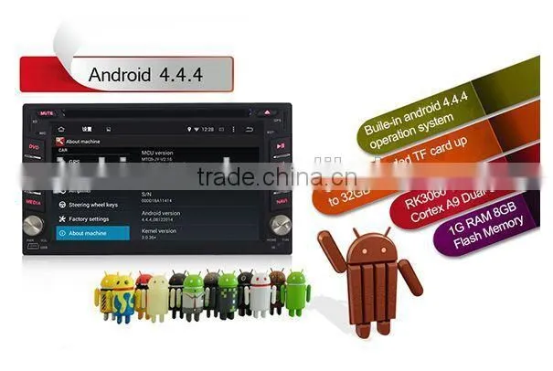 High quality/Reasonable price 6.2inch touch screen stereo 2 din android with GPS WIFI DVD