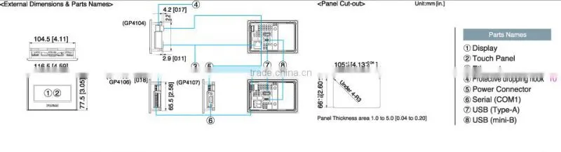 PFXGP4105W1D PROFACE hmi GP4105W1D