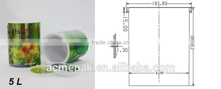 1~5L IML paint glue plastic bucket with lid
