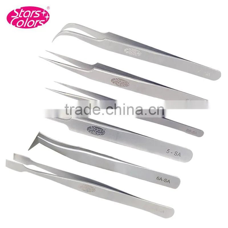OEM eyelash extension stainless steel tweezers eyelash extension volume tweezers