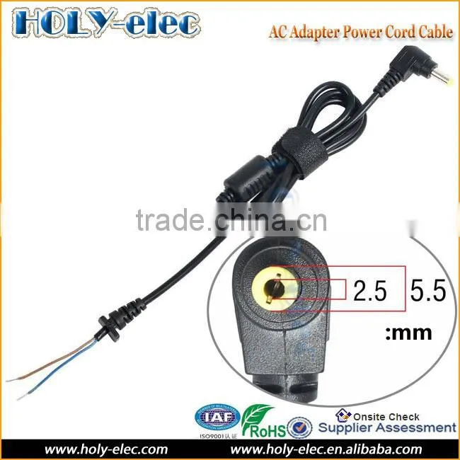 Top quality DC Tip Plug Copper Connector Repair Cord Cable for IBM Lenovo Laptop LCD AC Adapter Charger 5.5 x2.5 mm pin