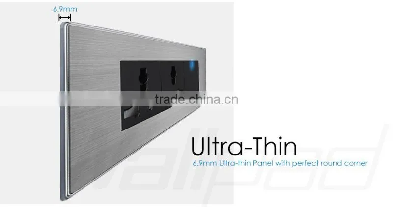 2015 China Hot Sale Wholesaler Wallpad Luxury Wall Light Switch Panel Network Computer COM Socket
