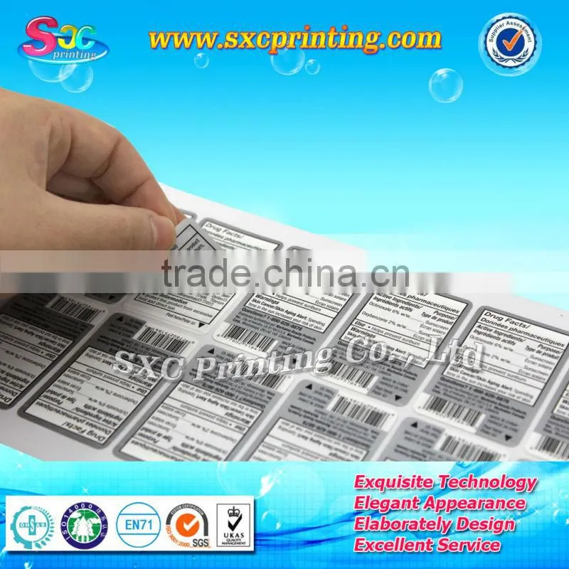 Professional design custom glossy silver sticker