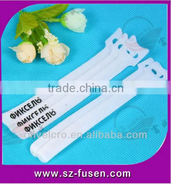 Custom Fastener magic tape Cable Ties With White