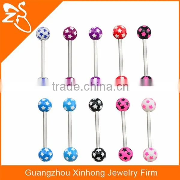 2016 Latest design exotic straight ball colorful body jewelry wholesale