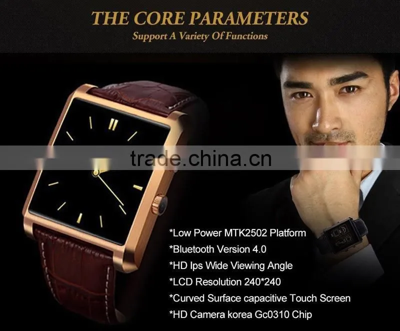 DM08 Smartwatch Luxury Leather IPS Business Wristwatch For Apple iPhone & Samsung Android Phone Luxury Bluetooth Smart Watch
