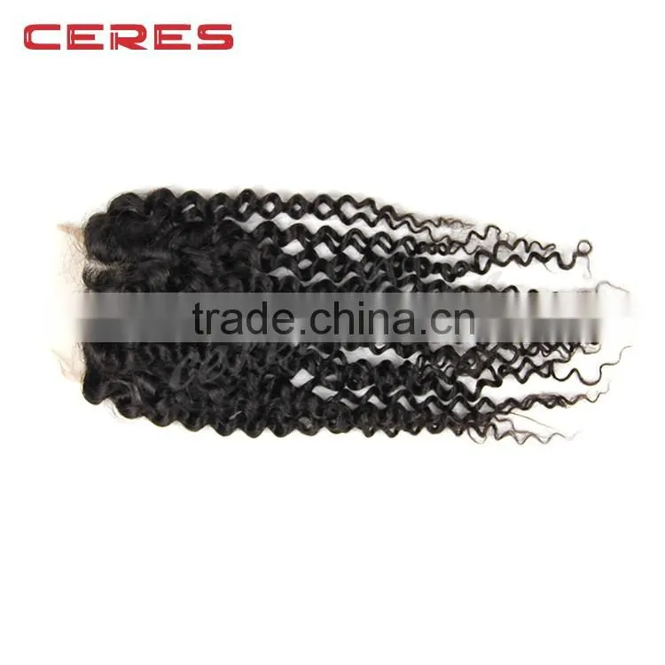 Good quality virgin malaysian curly hair closure piece