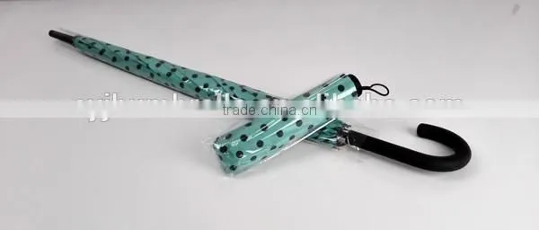Ladies Long Umbrella with Polka Dots Printing