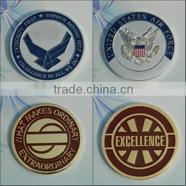 Custom die stamping 3d antique company logo coin