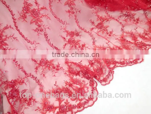 2014 french lace wholesale silk fabric/ chiffion fabric lace for wedding