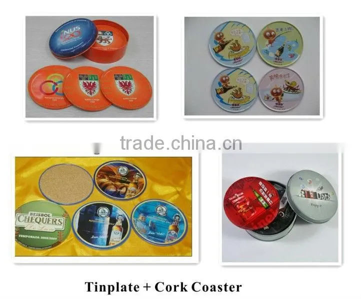 Tinplate cup mats/slate cork coasters/ cup coasterCJ057
