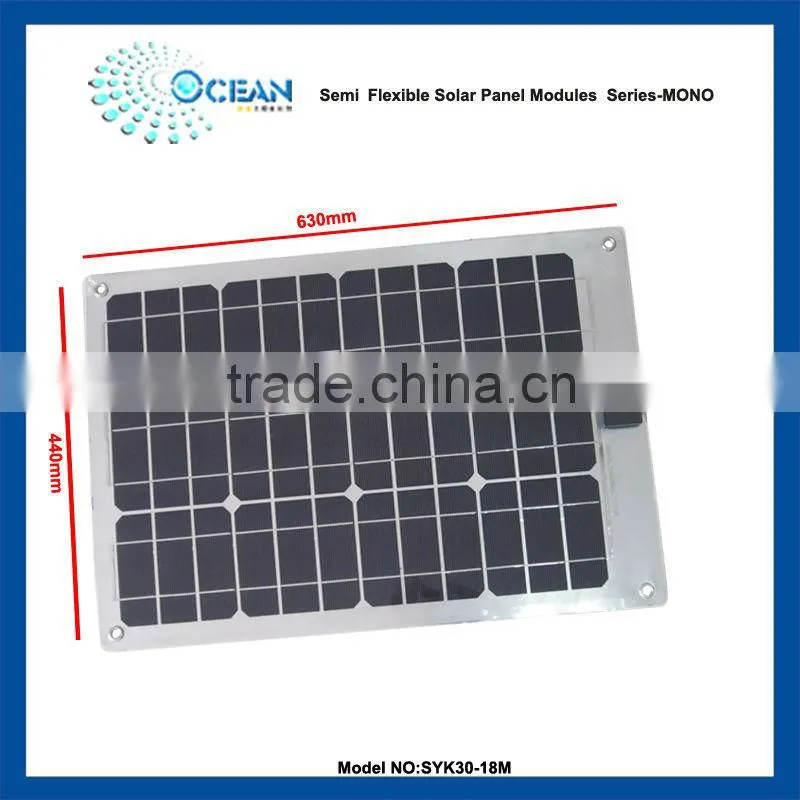 ranges of semi-flexible solar panels ideal for marine use 30w 12v