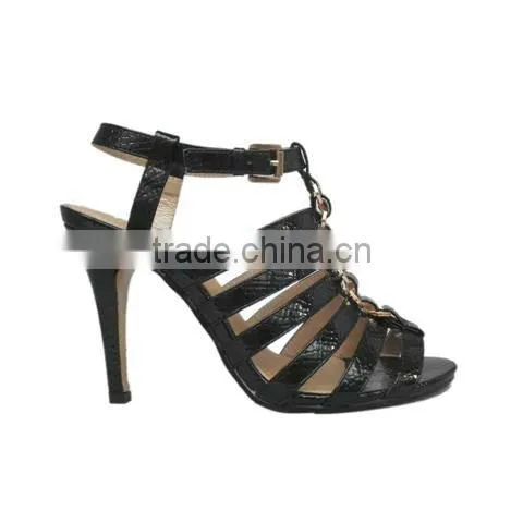 Sexy design black block women sexy stiletto high heels sandals