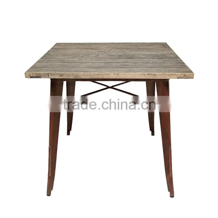 Wholesale vintage restaurant dining metal legs wood table