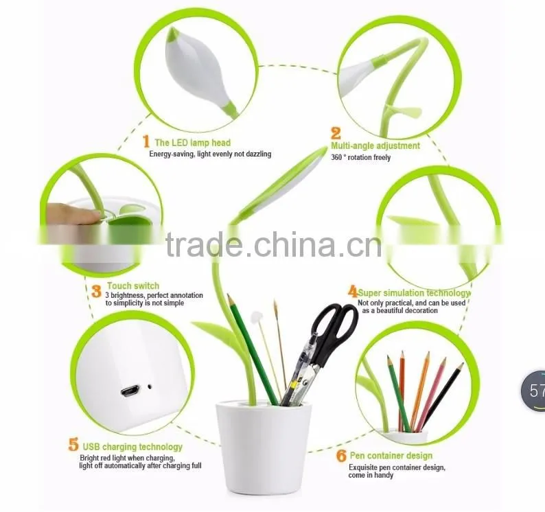 exquisite pen container design electronic LED desk lamp