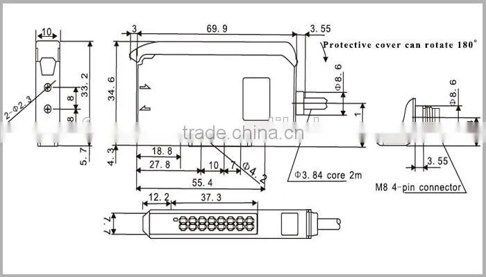16us high speed digital display fiber optic amplifier