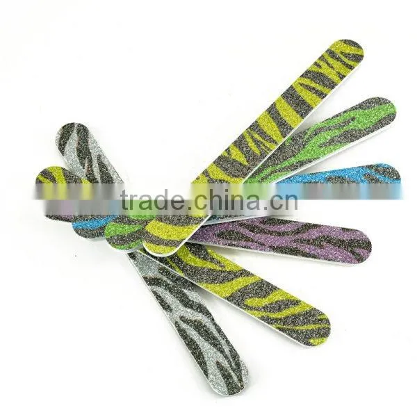Wholesale custom shiny glitter beauty nail file giraffe personalized emery board one side decorative manicure tools factory