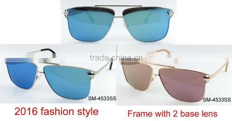 SM-4533SS wholesale Sunglasses 2016 fashion style sunglasses mirror lens metal men sunglasses
