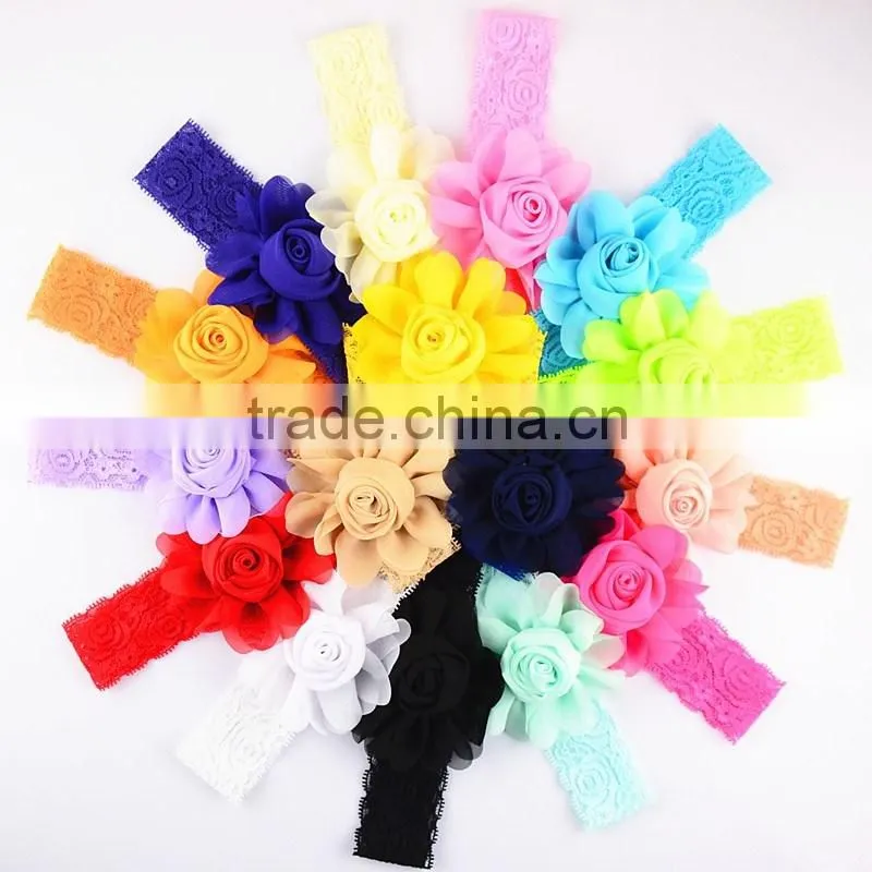 New Hot Sale delicate glitter bow hair band Baby elastic fine hair lead the act the role of 16 color in stock now