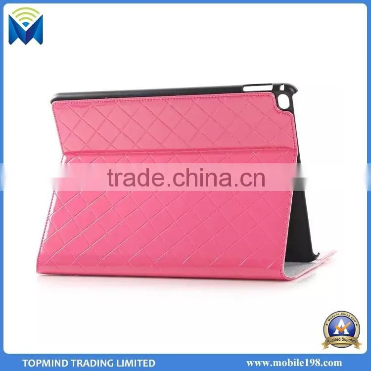 New Arrival Argyle Smart Book Style Wallet Leather Case for iPad Air 2
