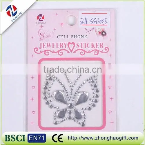 Butterfly cell phone jewelry sticker,animal mobile phone sticker