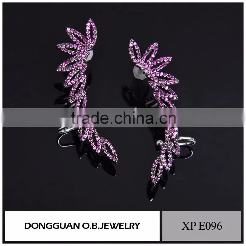 Crystal 925 Sterling Silver Zircon Earring Jewelry With Rhinestone