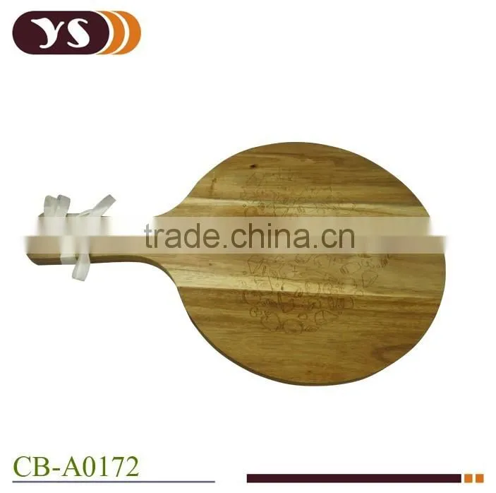 Customized round pizza cutting board for restuarant