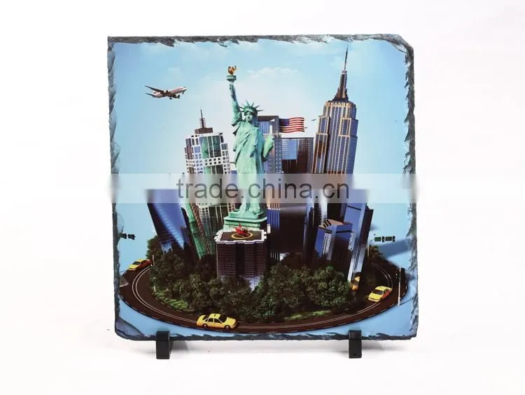 China wholesale nature customed blank semicircle sublimation sublimation rock slate photo