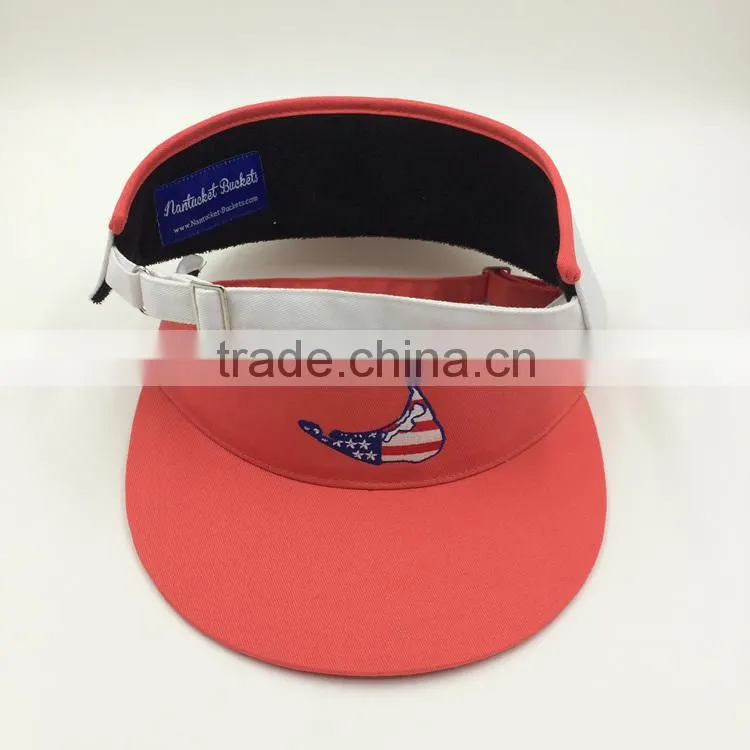wholesale customize design your own logo red sun visor with embroidery