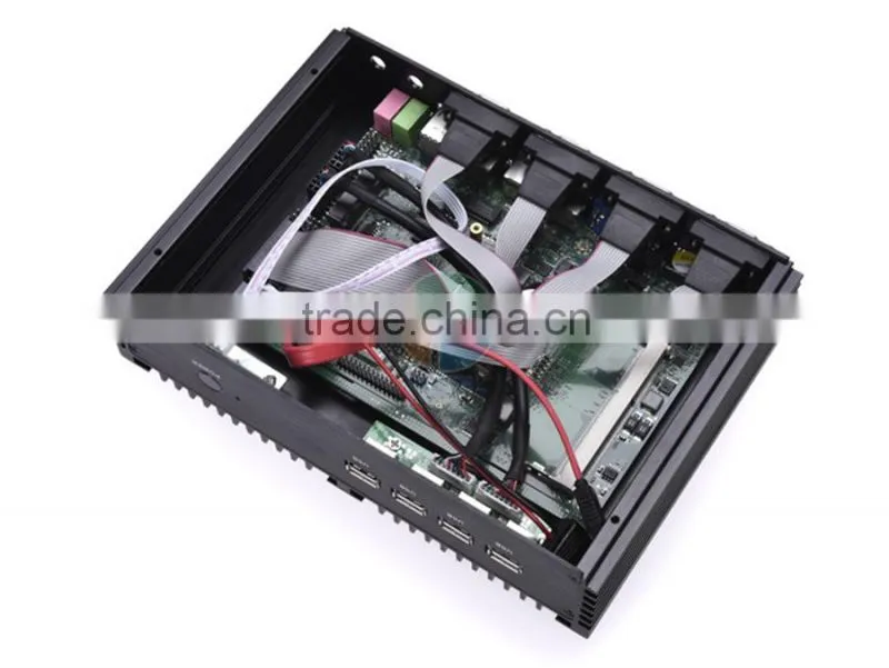 Embeded fanless desktop computers Intel Celeron C1037U 1.8G auto boot USB3.0 Dual Gigabit Lan 4 COM 4G RAM 64G SSD 640G HDD