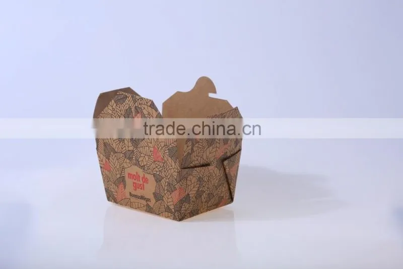 GoBest factory Custom printed disposable lunch fast food kraft paper packaging box