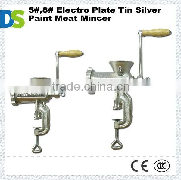 10# Electro Plate Tin Silver Paint Manual Meat Mincer