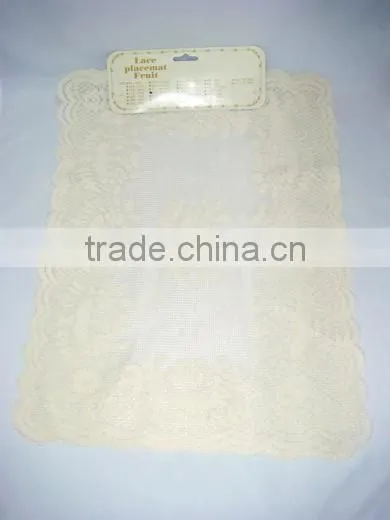 2pcs - Pure White Oblong Lace Placemat For One Dollar Item, Kitchenware
