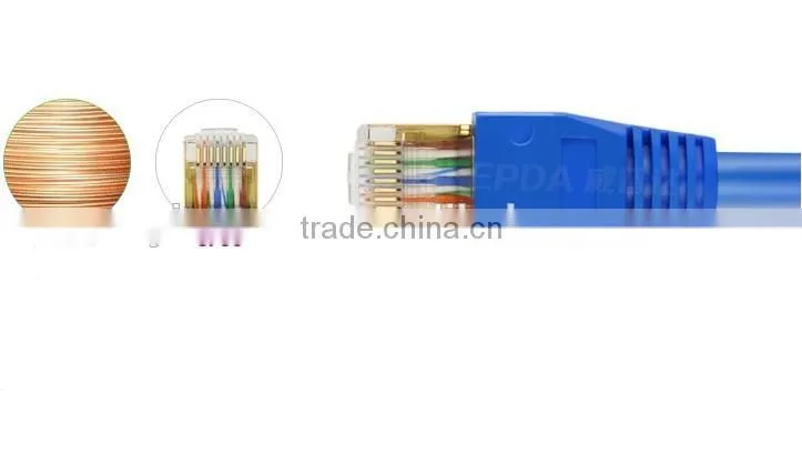Factory sale price CAT5E Solid Bare Copper RJ45 Ethernet Patch cord pass fluke test