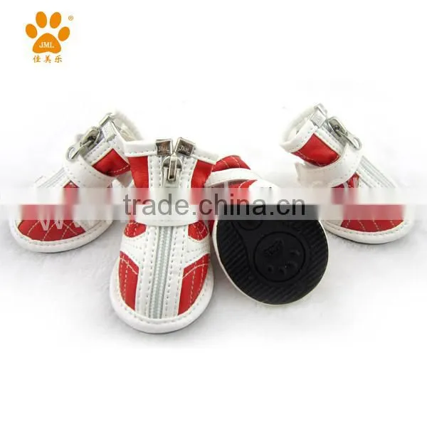 JML fashion PU leather weightlifting red dog shoes for sale pet shoes pet accessories