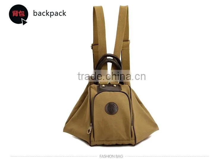 Novel Canvas Shoulder Bag Fashion Handbag Convert To A Backpack From A Shoulder Bag Pattern Shoulder Bag