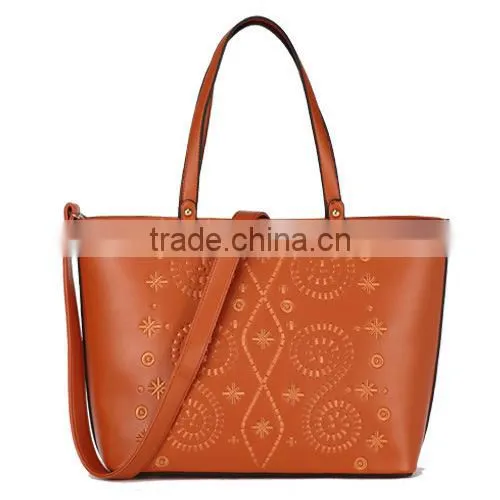 Fashion Ladies Embroideried Pu Handbag