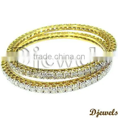 Diamond Gold Bangles, Indian Diamond Gold Bangles, Diamond Jewelry