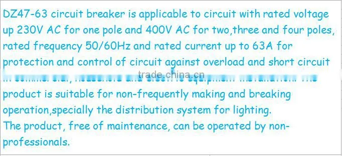 2P mini circuit breaker with high quality and best price DZ47-63
