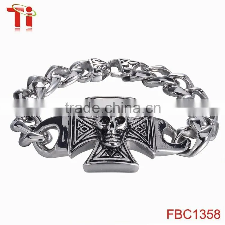 stainless steel bike cross chain bracelet,cheap bracelet