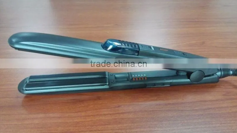 applied to break water into very small molecule. More shine with better hair shaft alignment than with regular straighteners