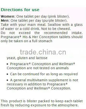 Vitabiotics Pregnacare His & Her Conception 60 Tablets