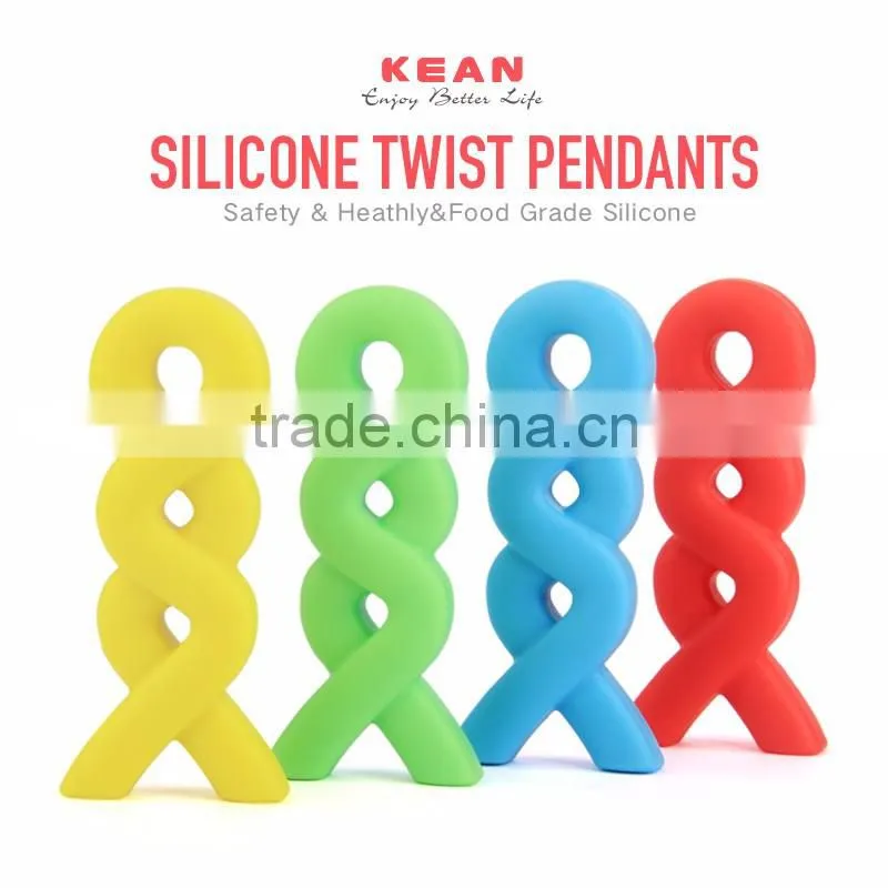2017 fashion silicone twist pendant jewelry
