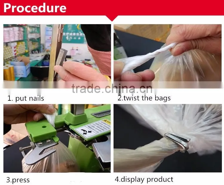 Supermarket tying machine aluminum nail machine 711 sealing machine