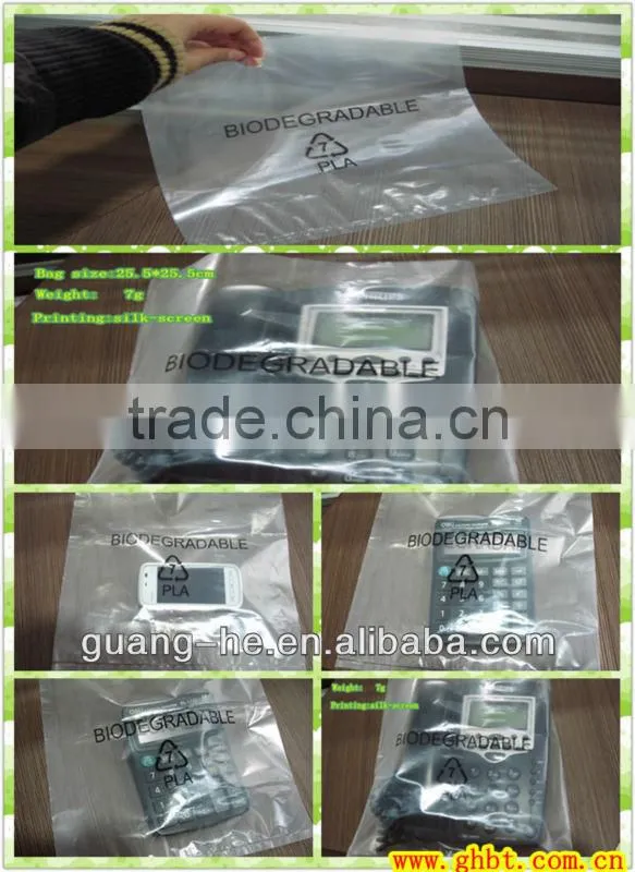 100% Biodegradable plastic PLA bag for packing electronic items