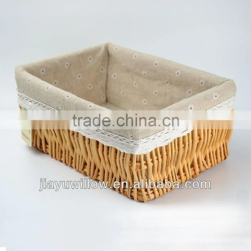 Cheap willow SUNDRIES storage basket with liner